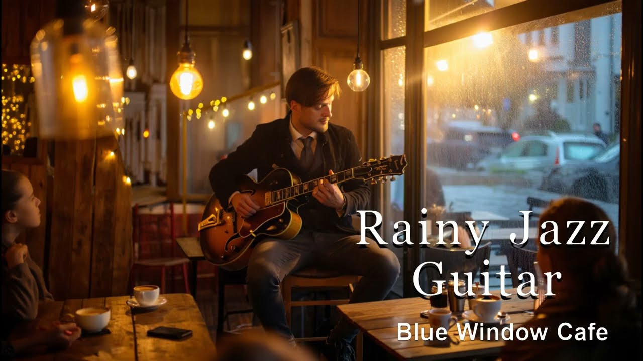 Rainy Jazz Guitar 🌧️🎸 | Cozy Cafe Ambience ☕