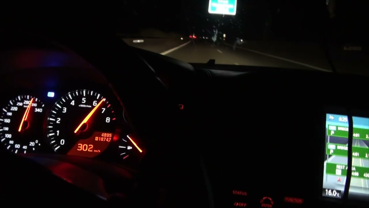 🏁😱💯Nissan GTR 485 HP stock 0-305 km/h GPS German Autobahn