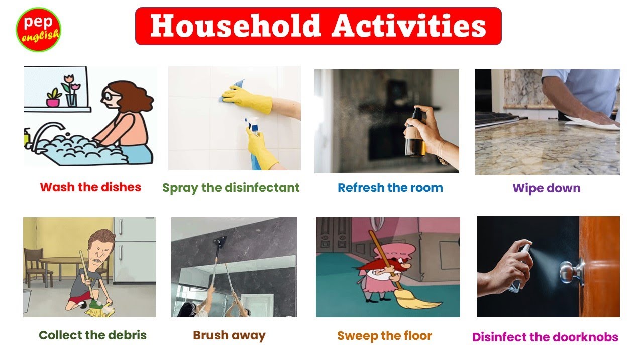 Household Activities in English | Learn English | English sentences for beginners