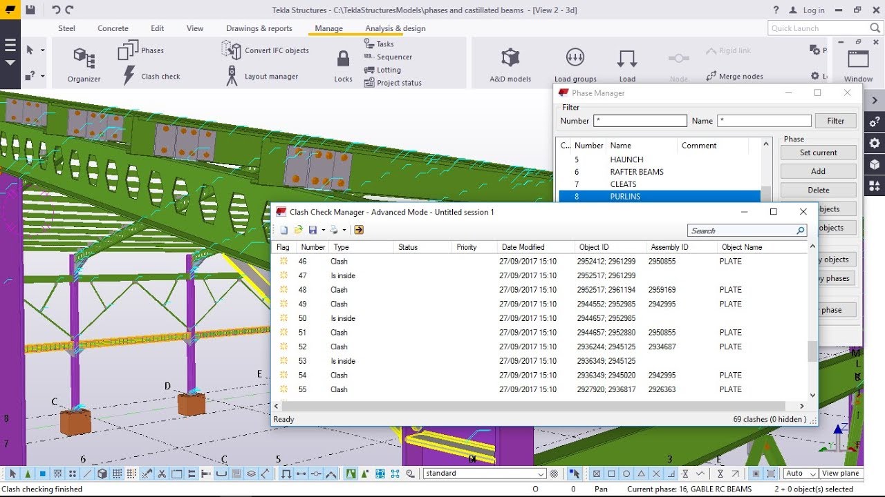 How to perform a CLASH CHECK in tekla Structures 2017