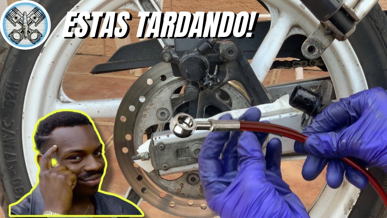 👌 COMO montar LATIGUILLOS METALICOS en moto, mejorar la frenada por poco dinero Honda NS-1 75cc