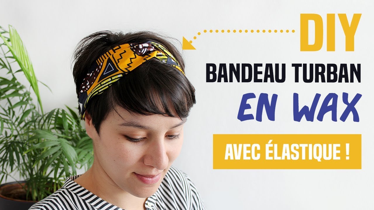 Bandeau turban en wax avec élastique