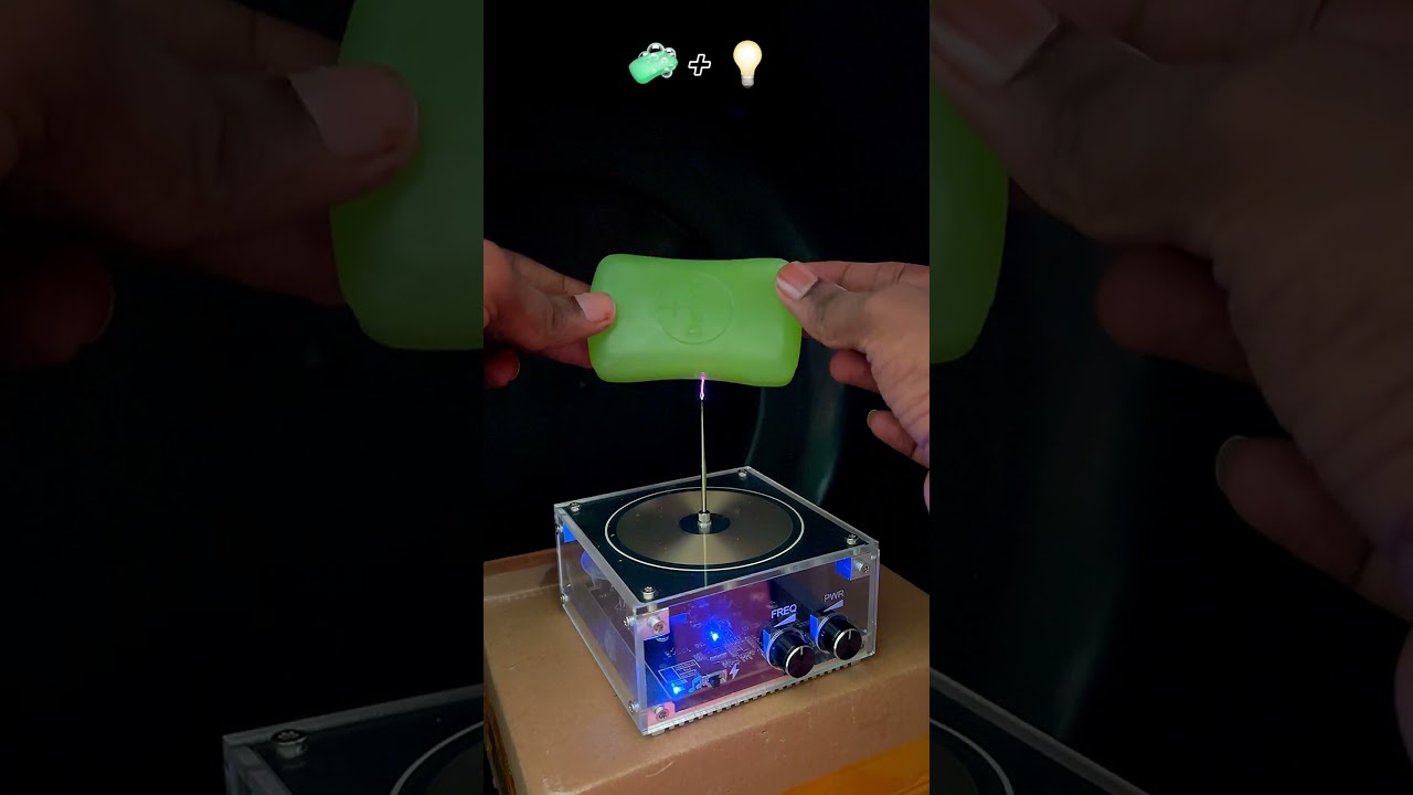 Music tesla coil experiment with soap