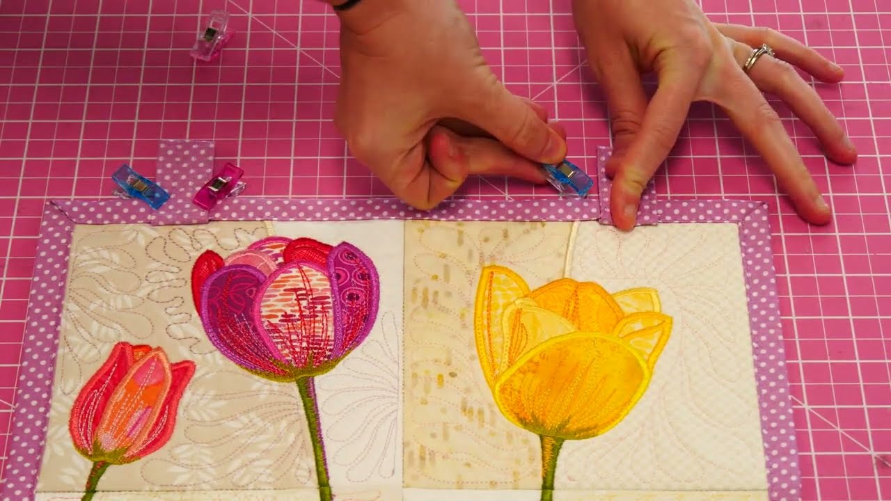 Tulip Fields Hanger March Sew Along - Hanger Machine Embroidery Tutorial