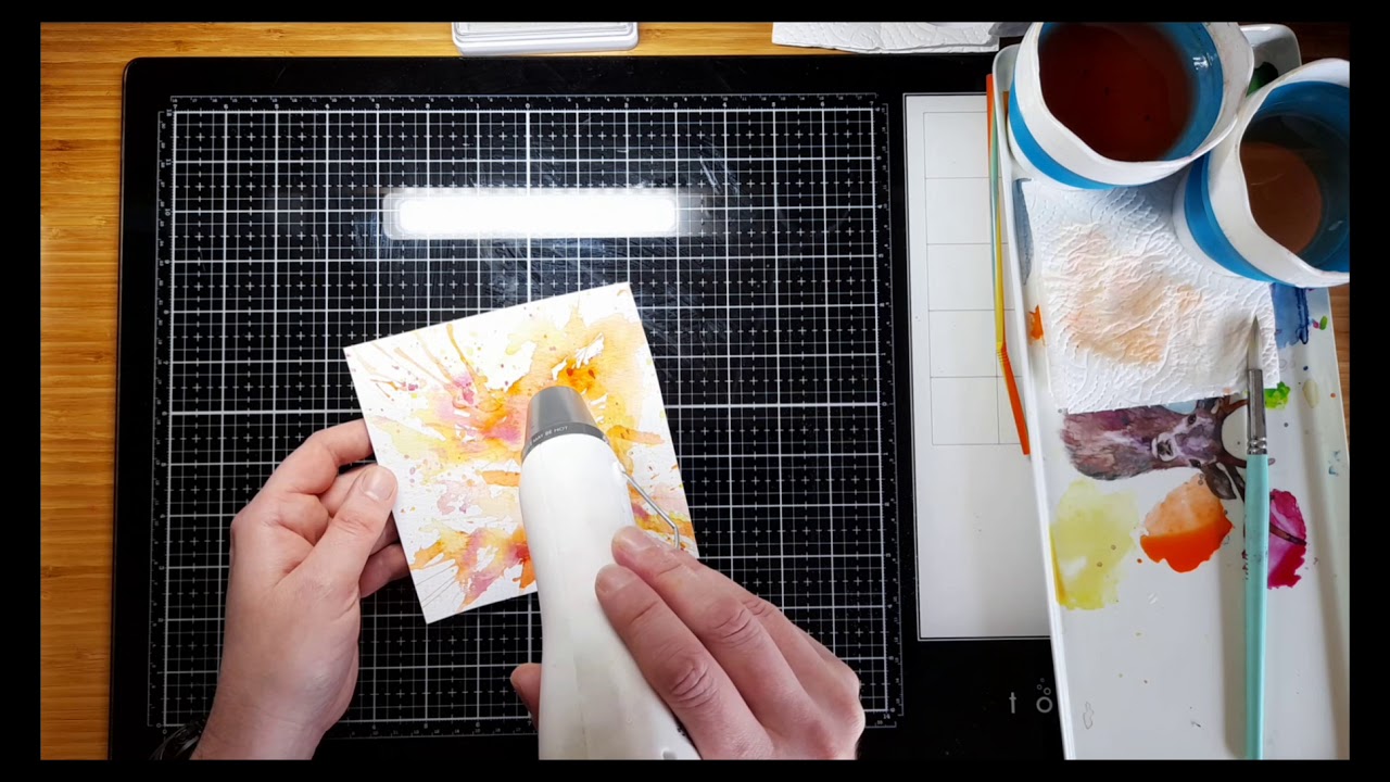 Abstract Watercolour demonstration using Stamps by Me 'Love You' stamp  set