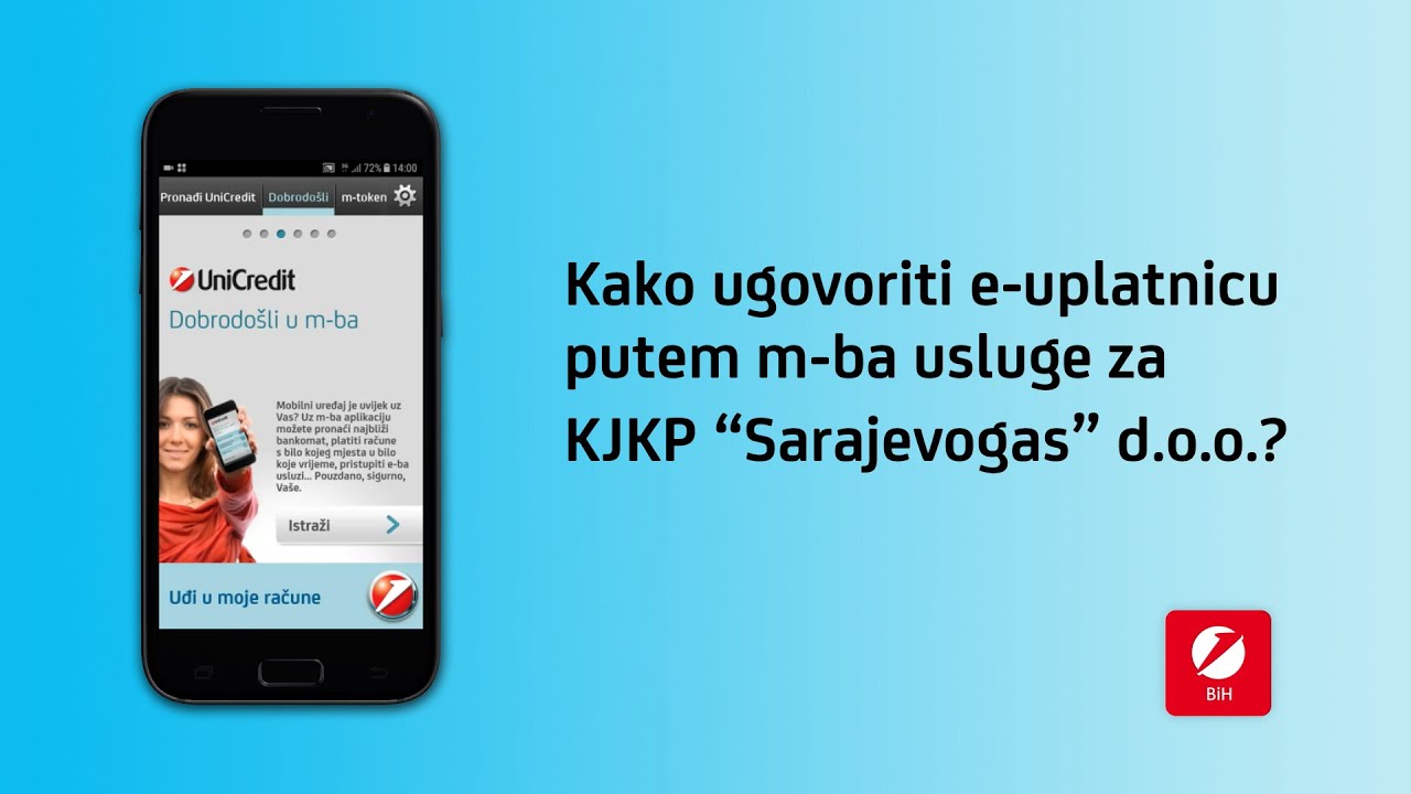 Kako ugovoriti e-uplatnicu putem m-ba usluge za KJKP Sarajevogas d.o.o. Sarajevo?