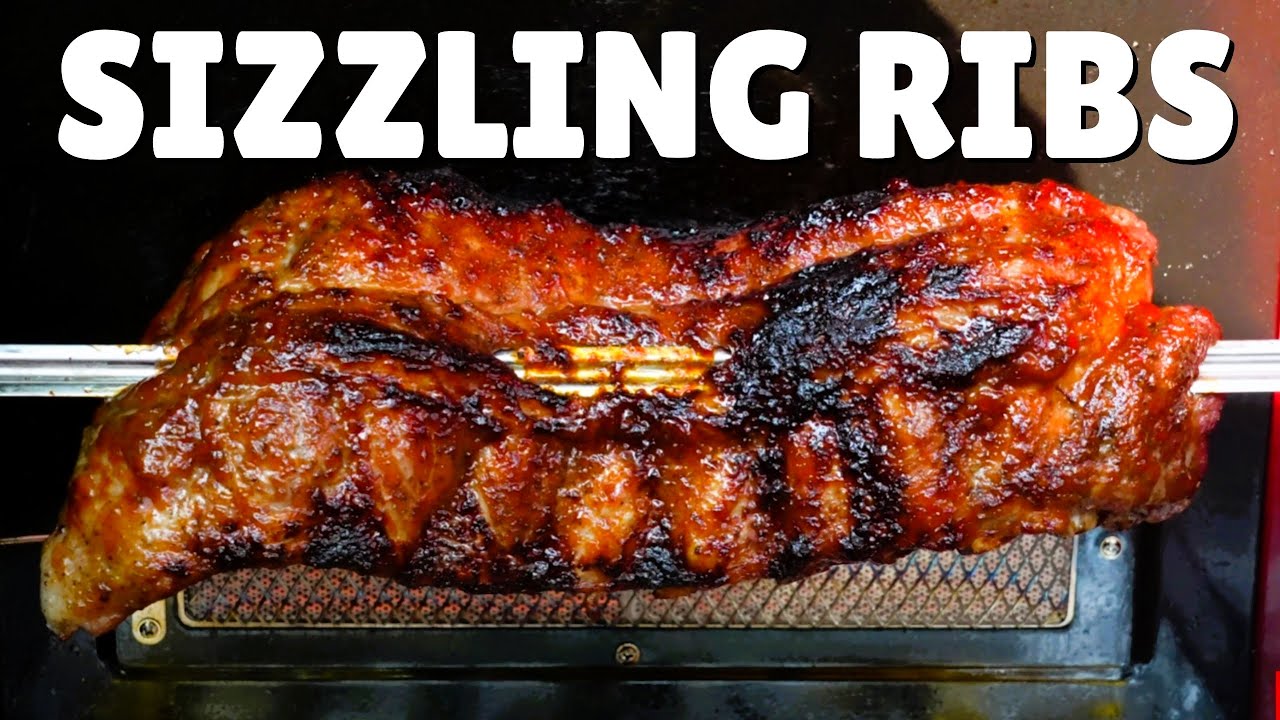 BBQ Sizzling Ribs on my Brazilian Flame Rotisserie