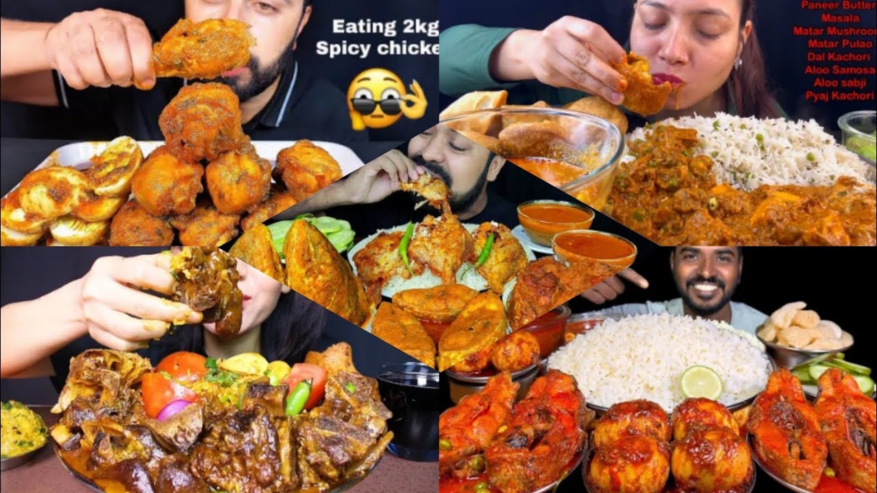 5X Speed Eating Sound | ASMR Mukbang All Indian Thali No Hands!
