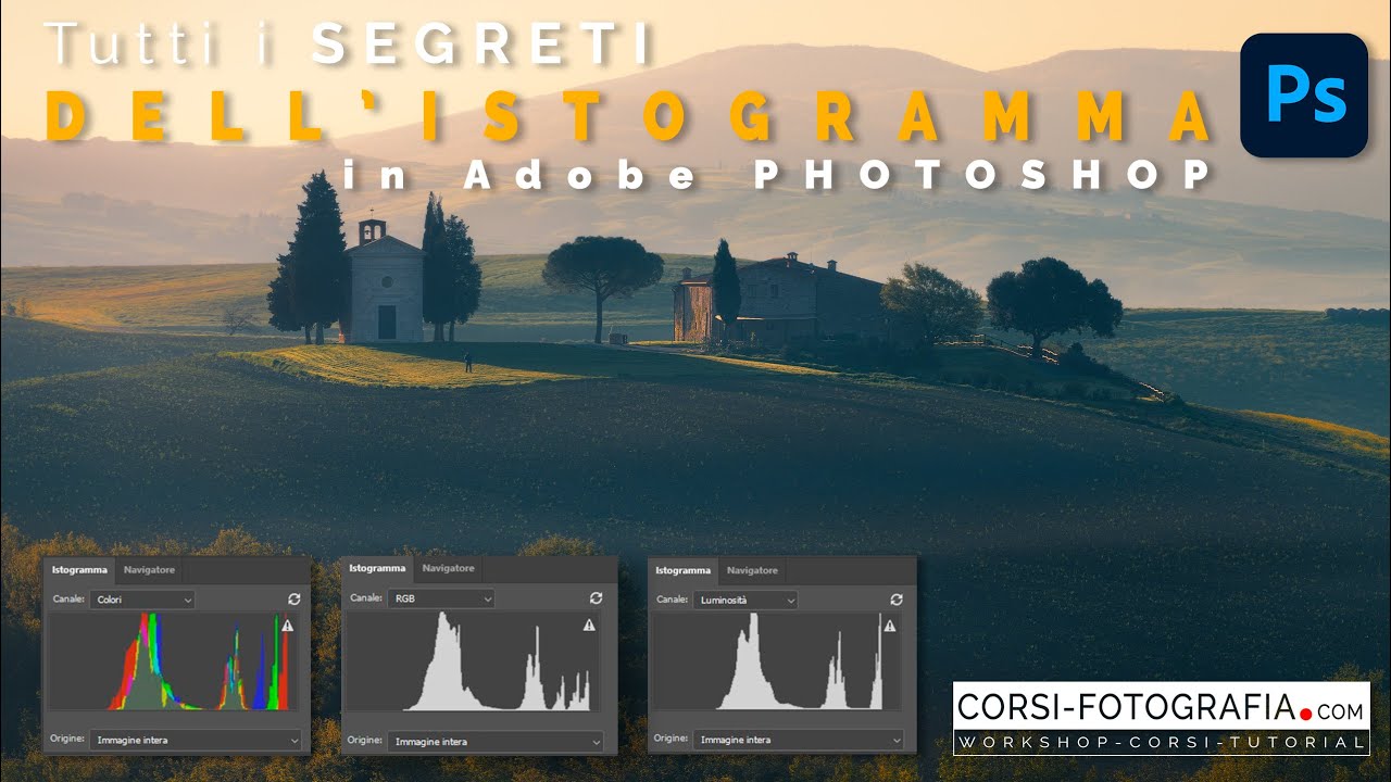 Tutti i SEGRETI dell'ISTOGRAMMA di Adobe PHOTOSHOP, scopri come utilizzarlo e interpretarlo