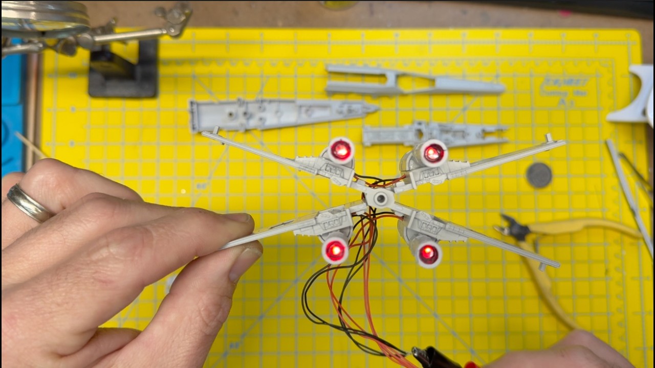 Adding Engine Lighting to the Bandai 1/72 X-Wing Fighter - Part 2