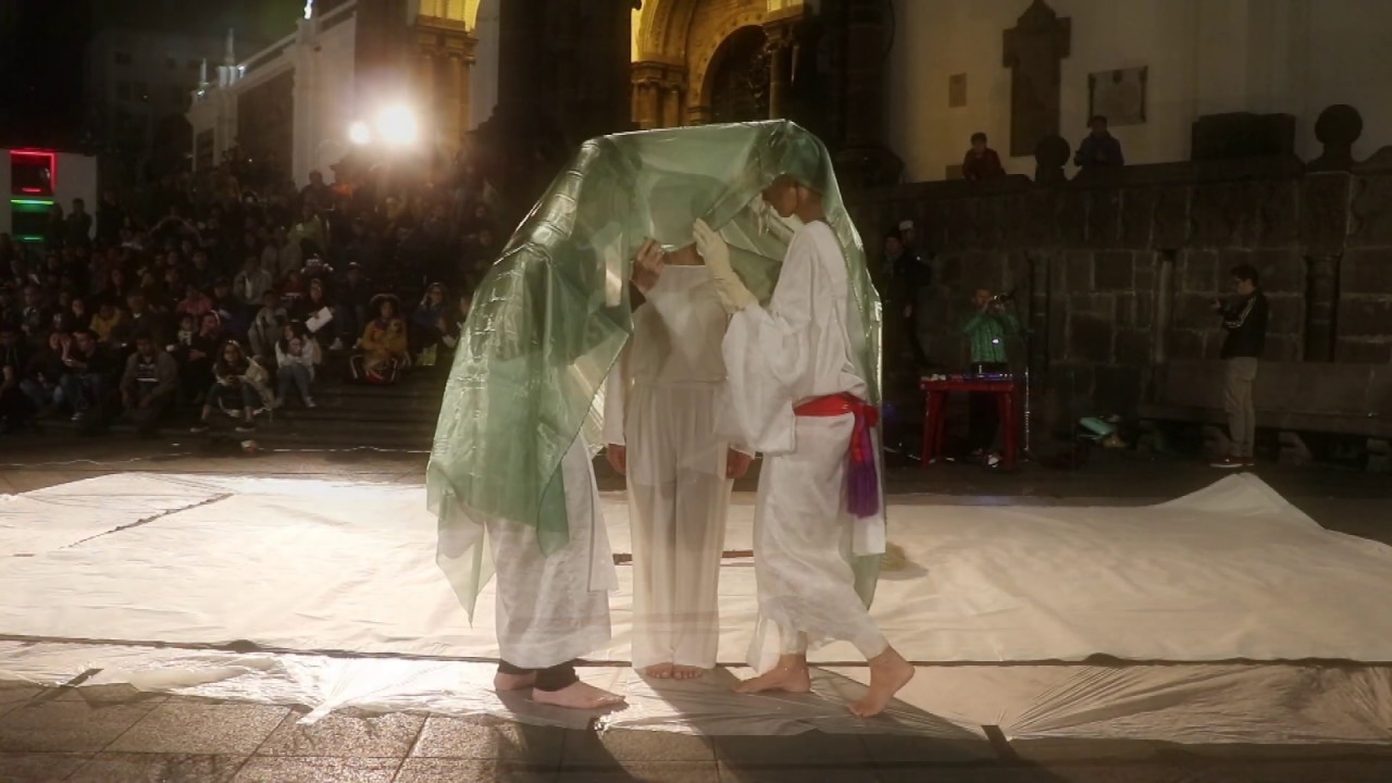 SHO, Japanese calligraphy & Dance in 'Ⅵ a cielo abierto', dance festival in QUITO