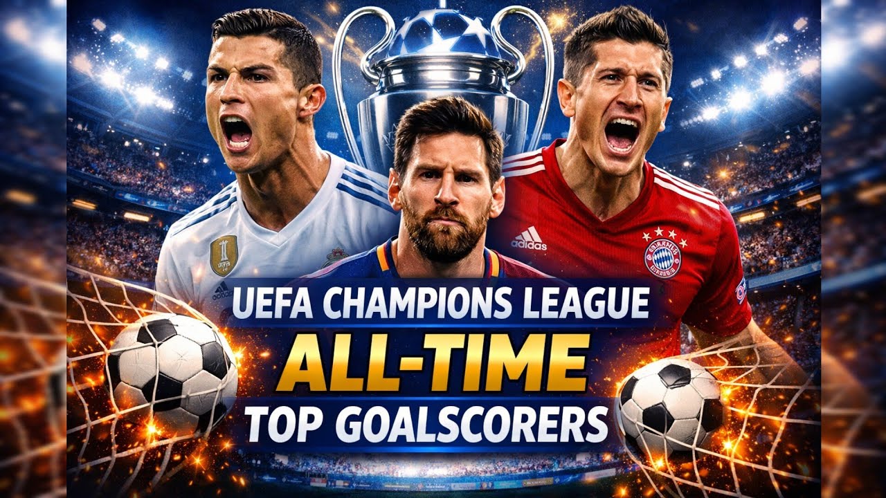 UEFA Champions League All Time Top Goalscorers #ronaldo #messi #lewandowski 