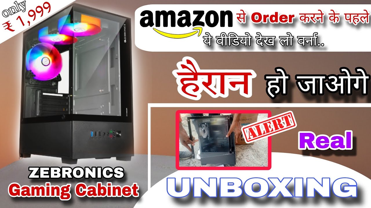 Unboxing ZEBRONICS ROBUST Premium Gaming Chassis / Cheapest Transparent Gaming Case on Amazon