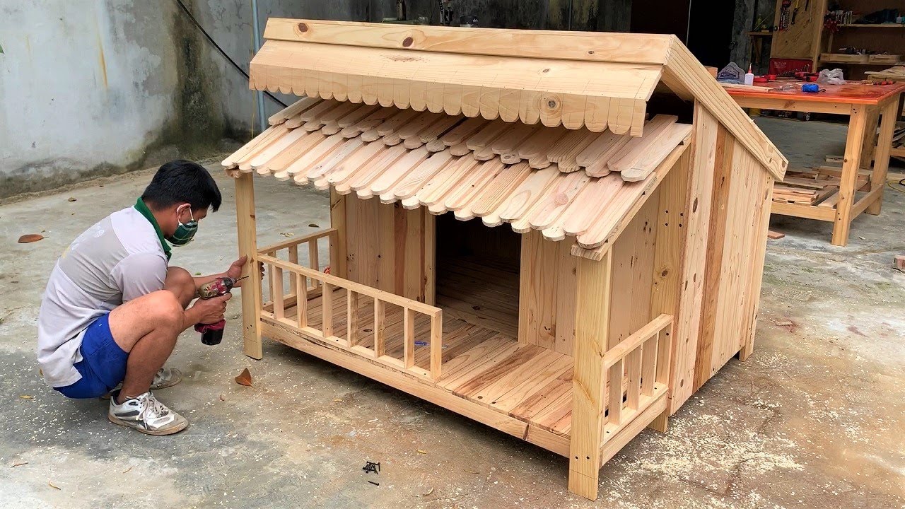 Amazing Ideas Reusable Timber Projects // Ingenious Build A Wooden House For Your Happy Dogs