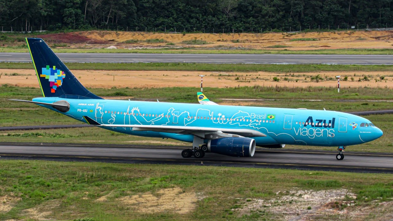 Seis diferentes pinturas no Airbus A330 pelo Aeroporto de Manaus!