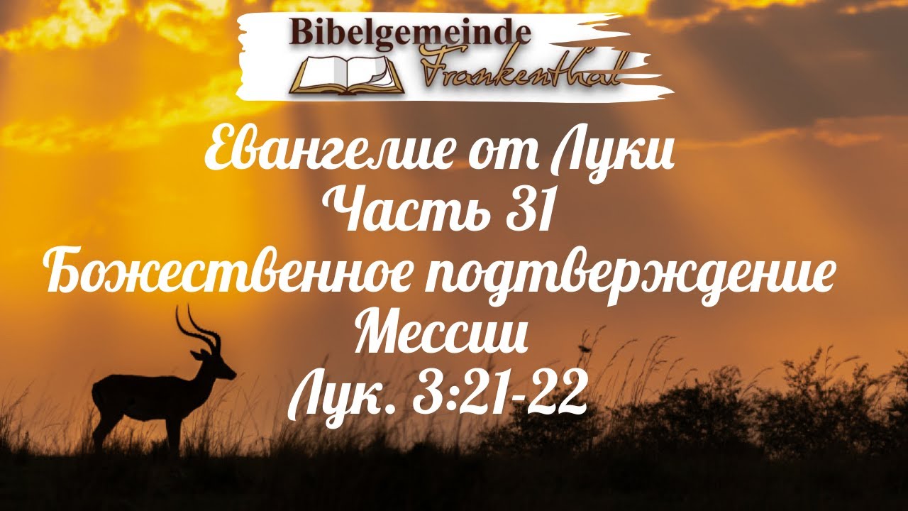 22.02.2026 Евангелие от Луки / Часть 31 / Божественное подтверждение Мессии Лук. 3:21-22