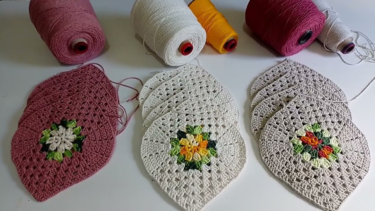 Produção de três trilhos de mesa ✨ MODELO FOLHA #coleções 