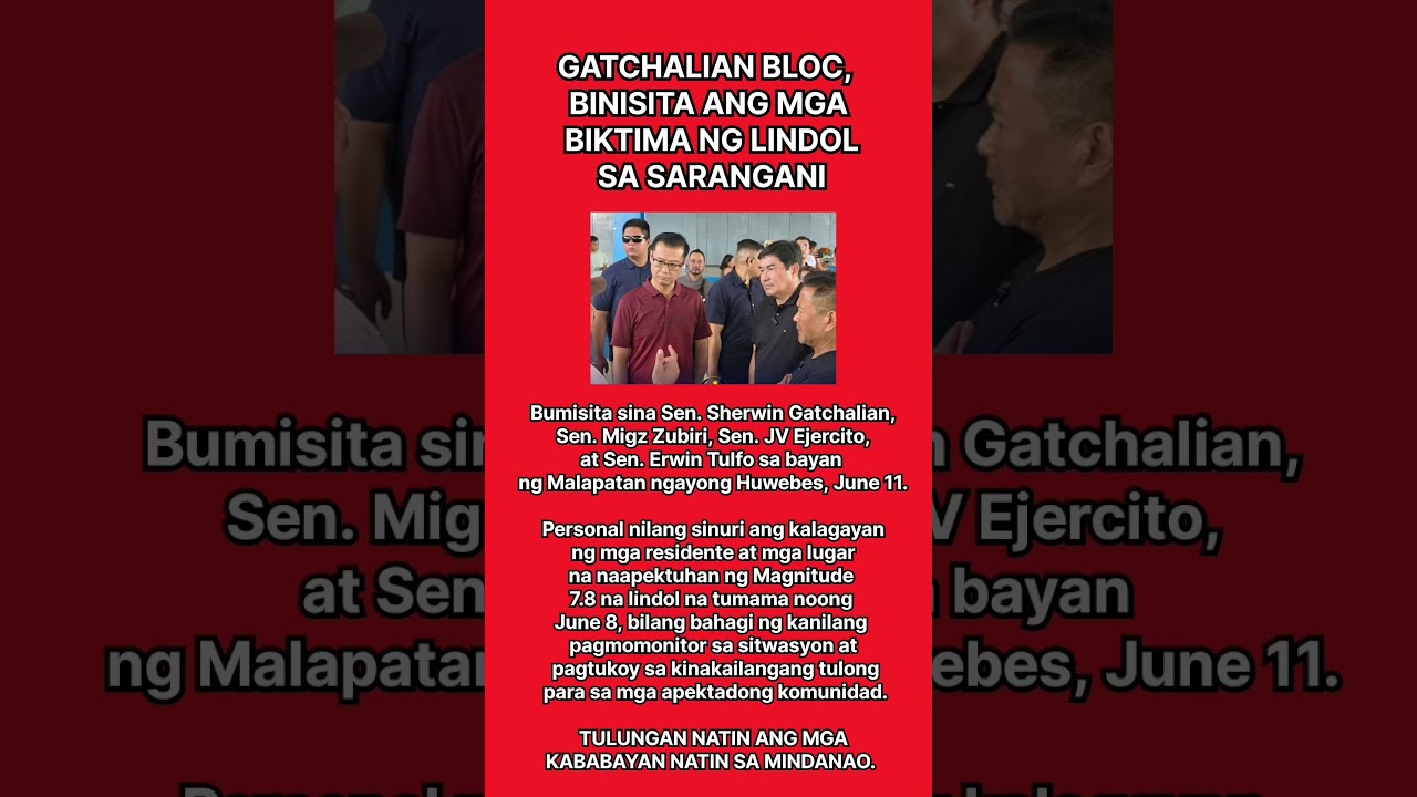 WIN GATCHALIAN BLOC BUMISITA SA MGA BIKTIMA NG LINDOL.