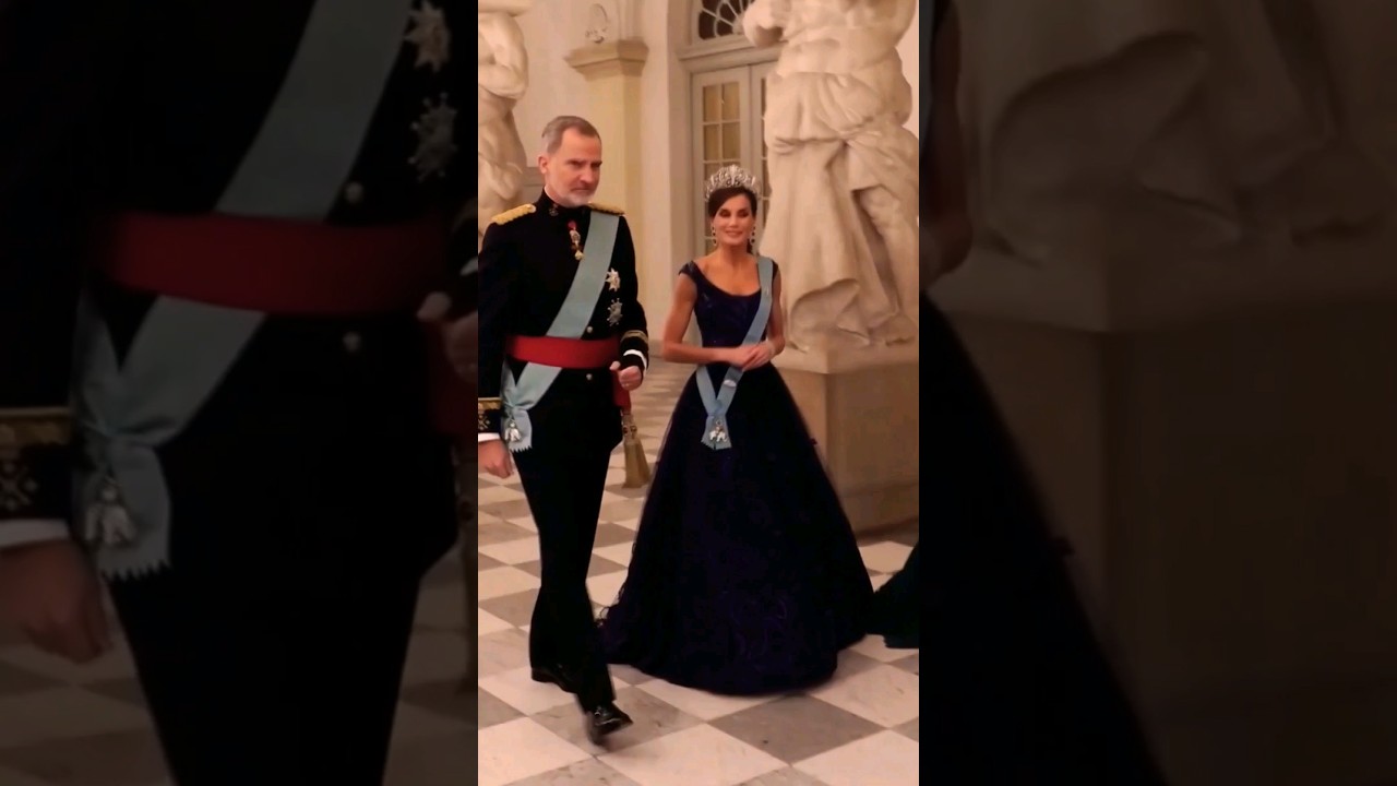 Doña Letizia deslumbra en la cena de gala de Dinamarca #Letizia #shorts
