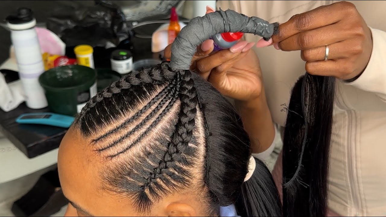 The Ultimate Half and Half Style | Half Sewin/ Half Braids with Ponytail