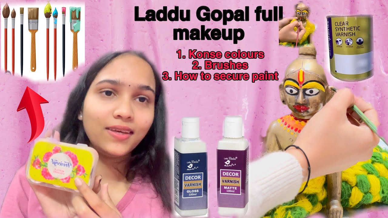 Laddu gopal full makeup material ❤️🙏🏻😨itna sasta 🫶🏻colours , brushes ,varnish #youtube #short ￼
