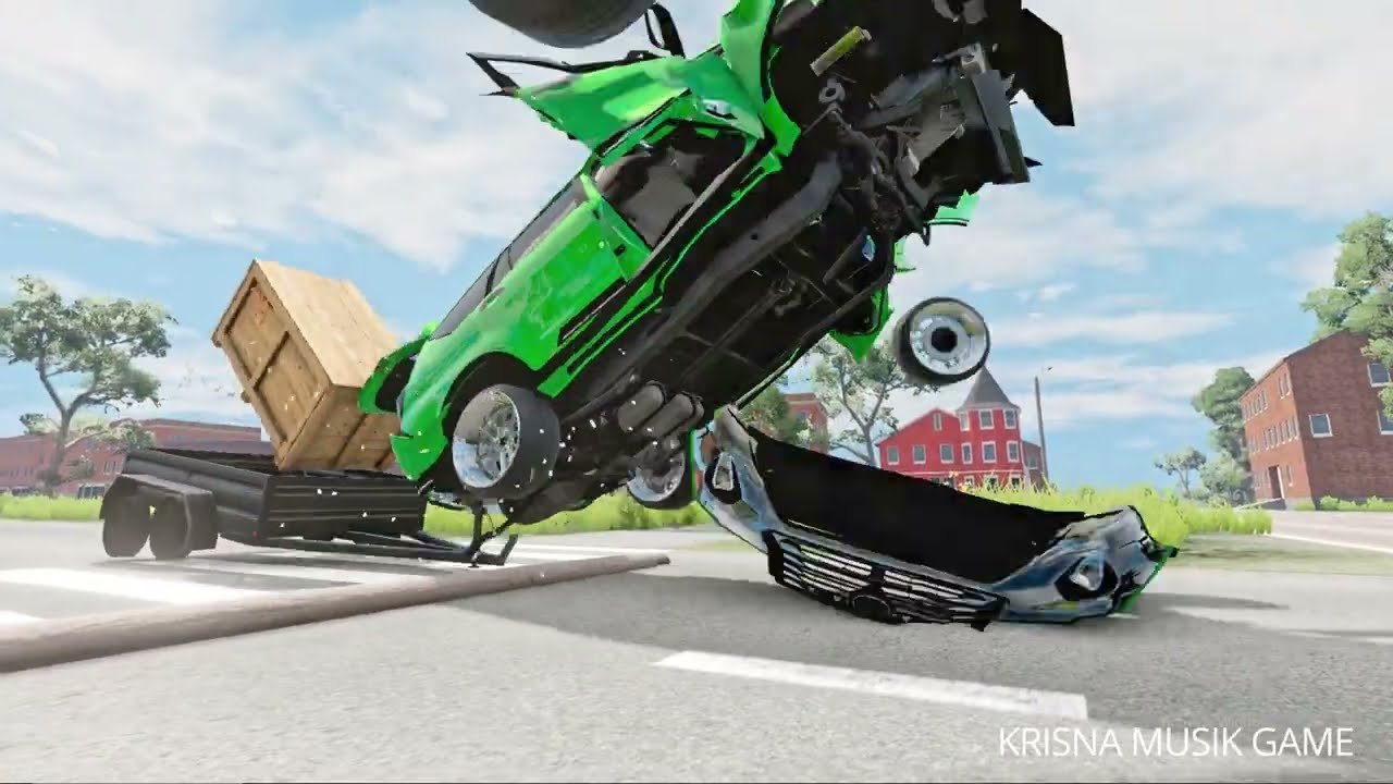 MOBIL VS FALLEN POWERPOLE - BeamNG Drive 0.38