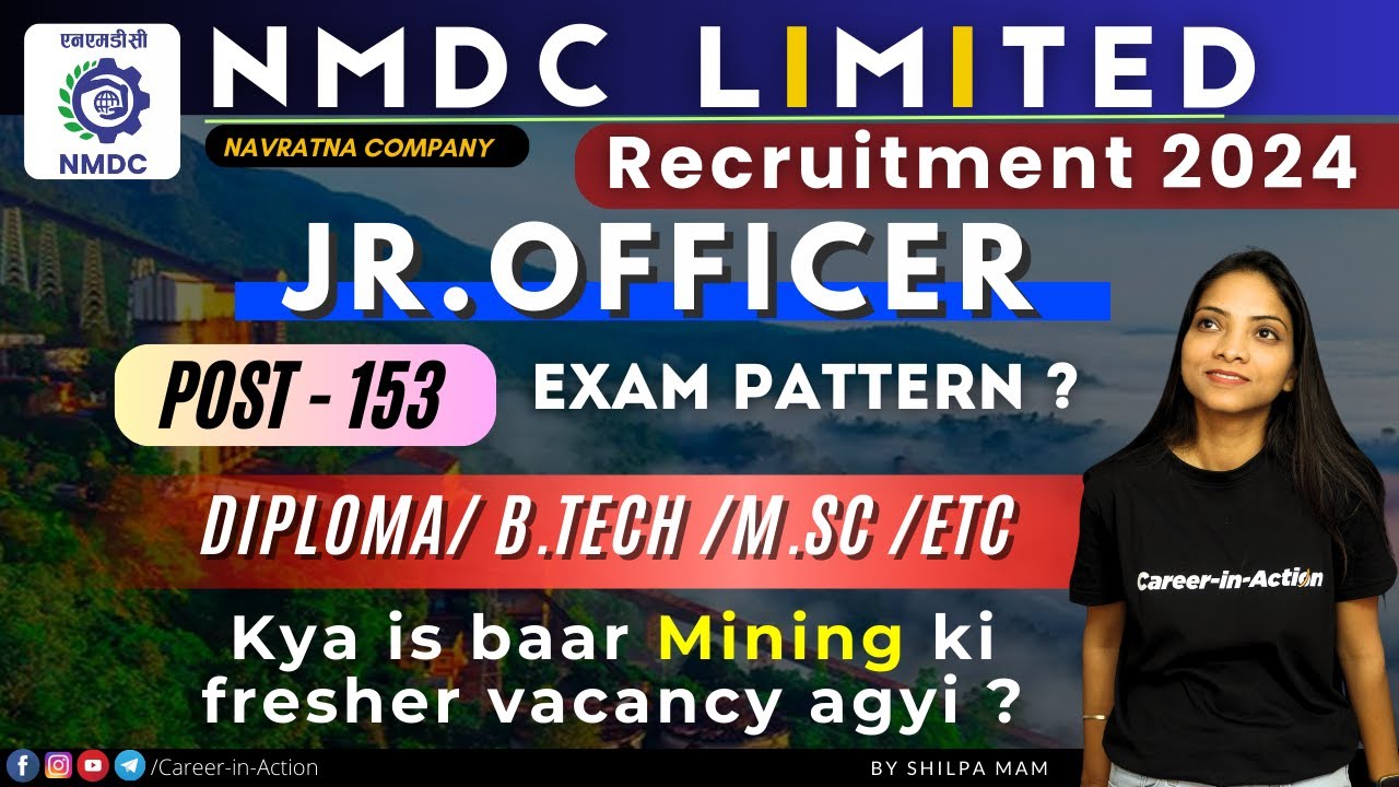 NMDC Ltd. Recruitment 2024 | Post - Junior Officer | Salary | Eligibility | Exam pattern ? #nmdc