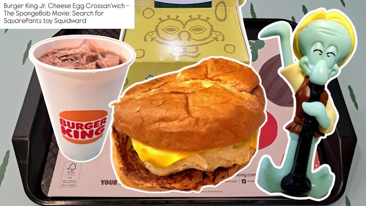 King Jr. Cheese Egg Croissan @ Burger King, Punggol Coast Mall with SpongeBob Movie Toy - Squidward