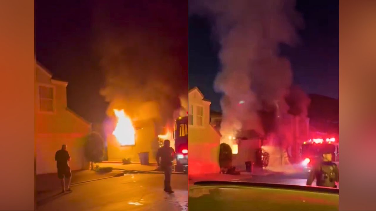 Lake Forest garage fire, residents escape with dog