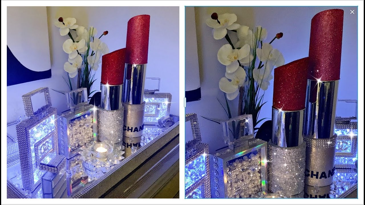 DIY DOLLAR TREE CHANEL GLAM LIPSTICK DECOR | GIANT CHANEL INSPIRED LIPSTICK DIY