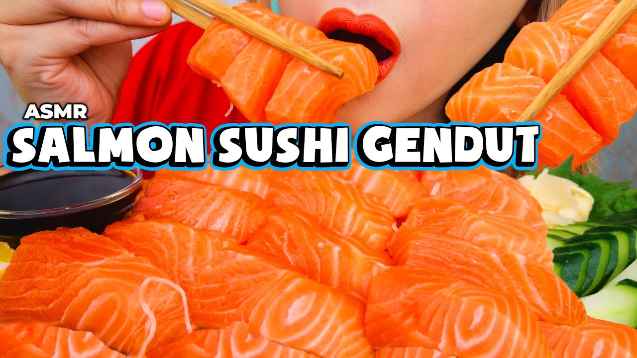 FYP TIKTOK TERUS 🤗 ASMR SUSHI IKAN SALMON MENTAH JUMBO GENDUT‼️ | ASMR Indonesia