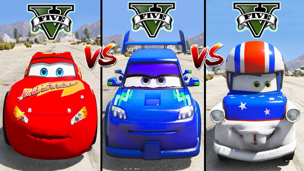 Lightning McQueen VS Dj Cars VS Mater the Greater (Cars Toons) in GTA 5 - which is best?