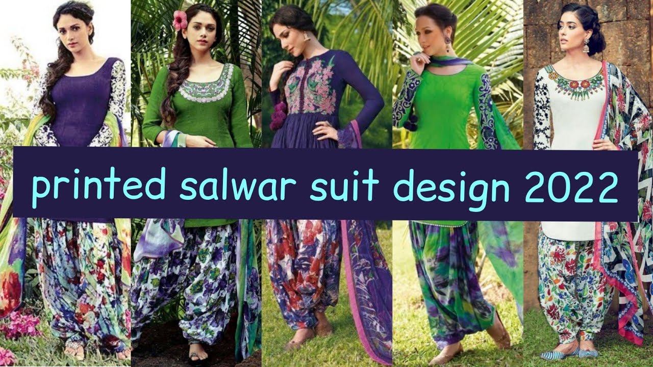 printed salwar suit design 2022 || plain suit printed salwar design || Regular wear || Printed suit|