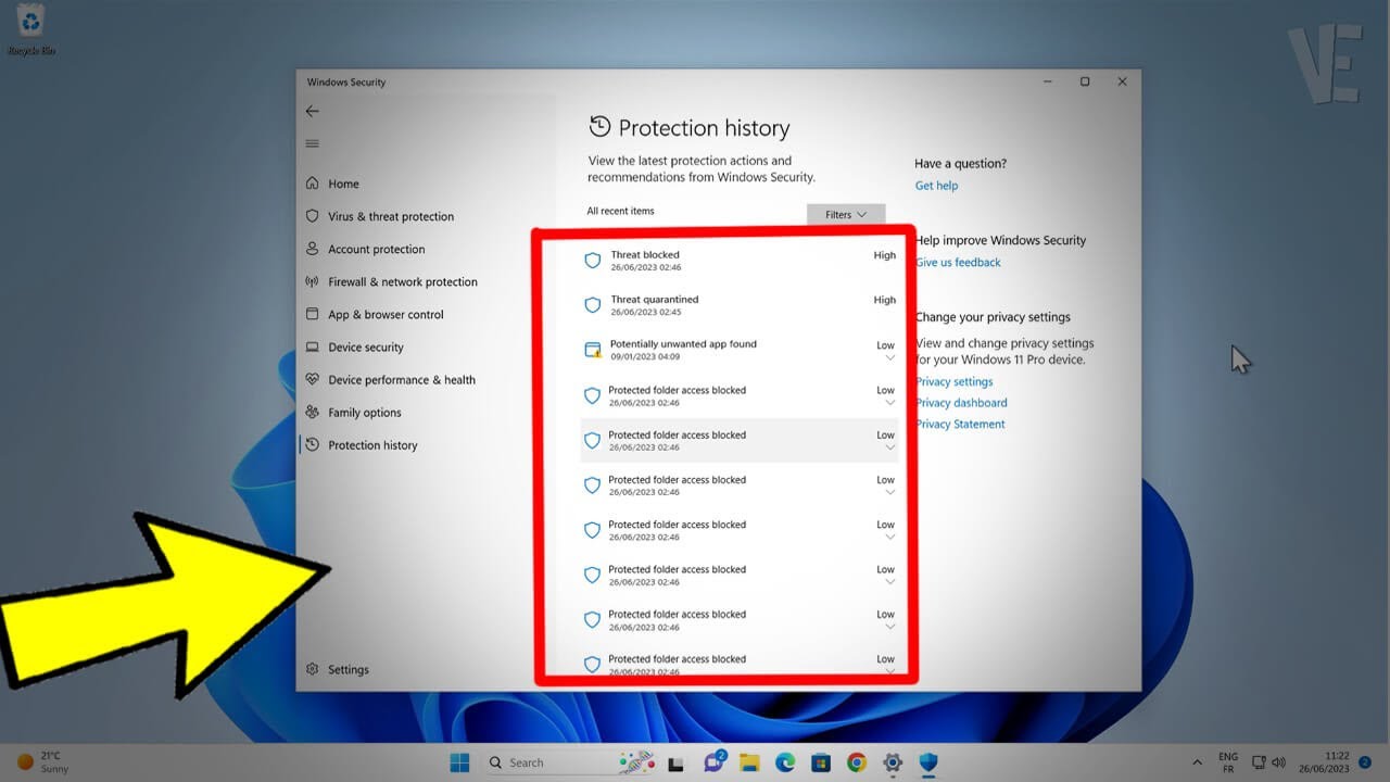Как очистить журнал защиты Windows 11 | Clear Protection History 🧹✅