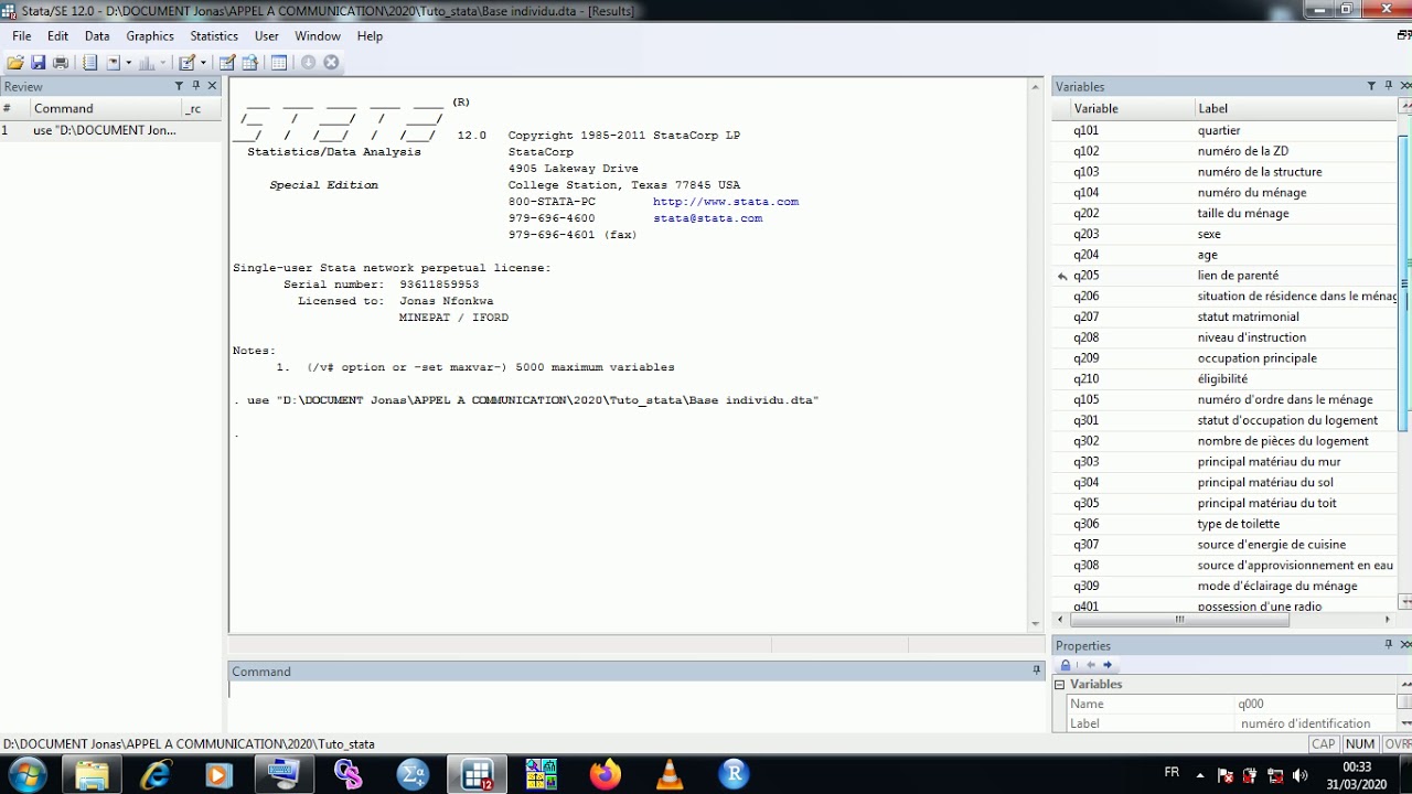 Comment créer et recoder une variable qualitative avec le logiciel stata