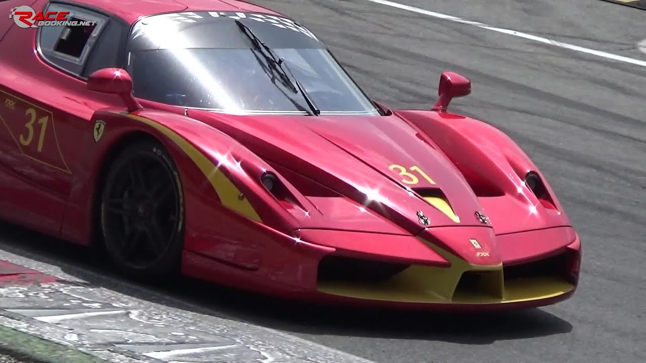 Ferrari FXX AWESOME SOUND on track + Glowing brakes