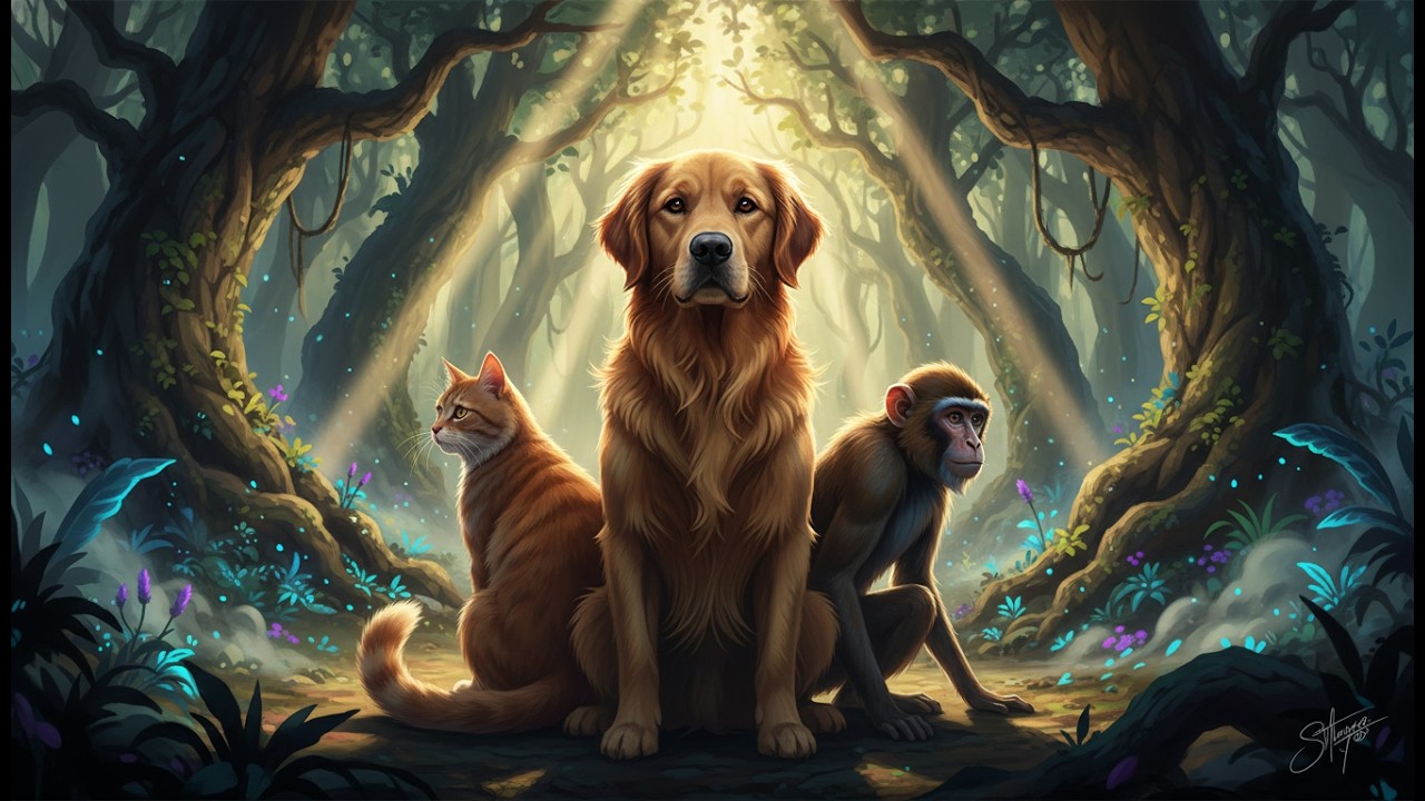 The Mystery of the Deep Forest: The Survival Battle of Three Friends - Dog, Monkey, and Cat