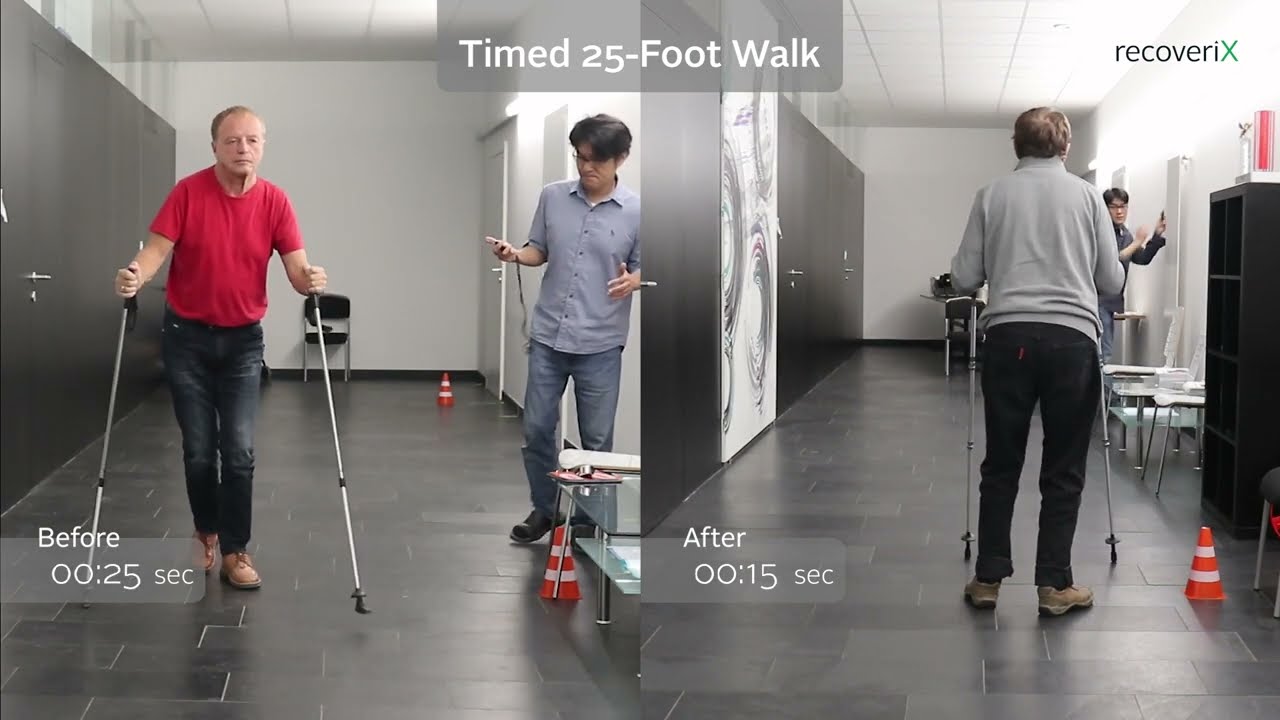 recoveriX Neurorehabilitation for Multiple Sclerosis - Timed 25 Foot Walk Before/After Video