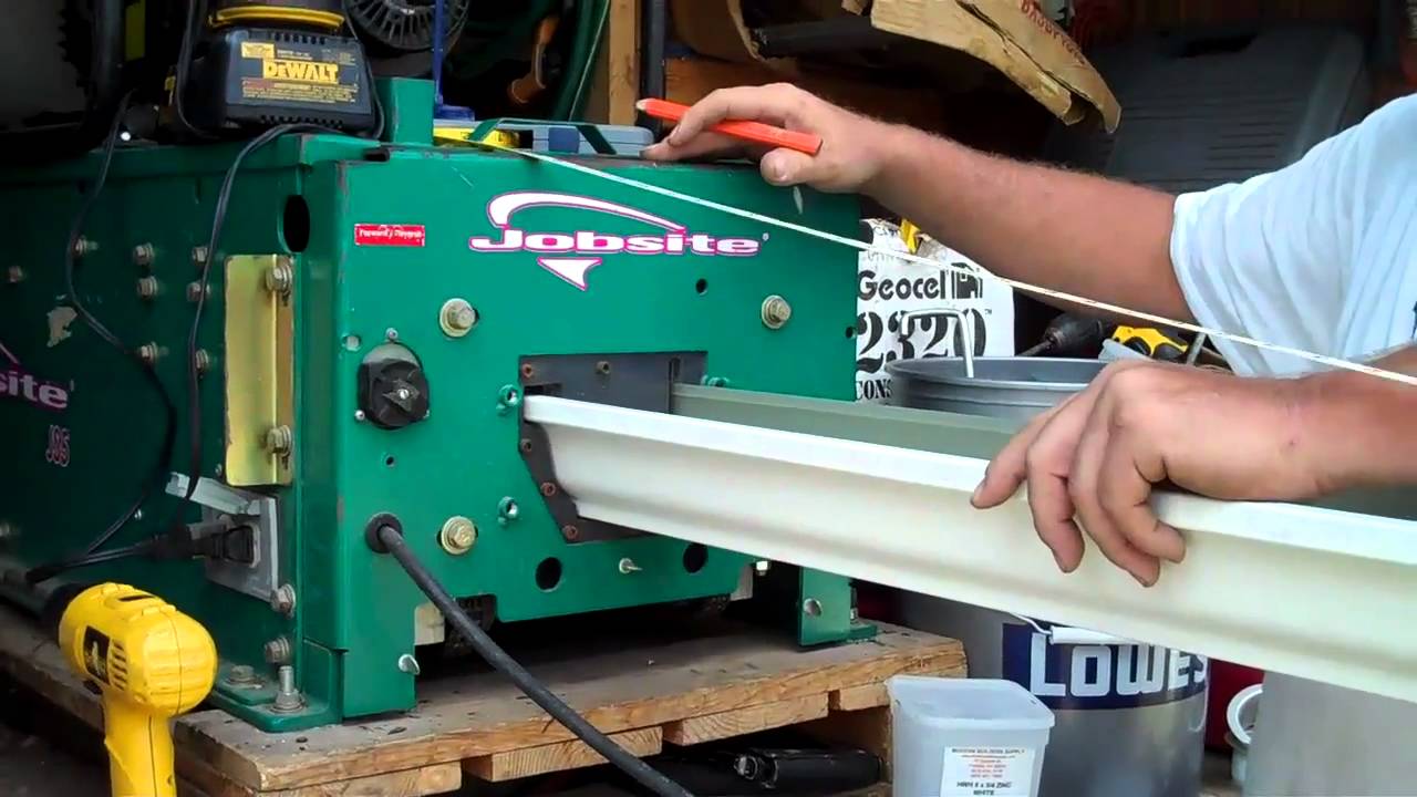 Gutter Machine making new continous gutters for our home
