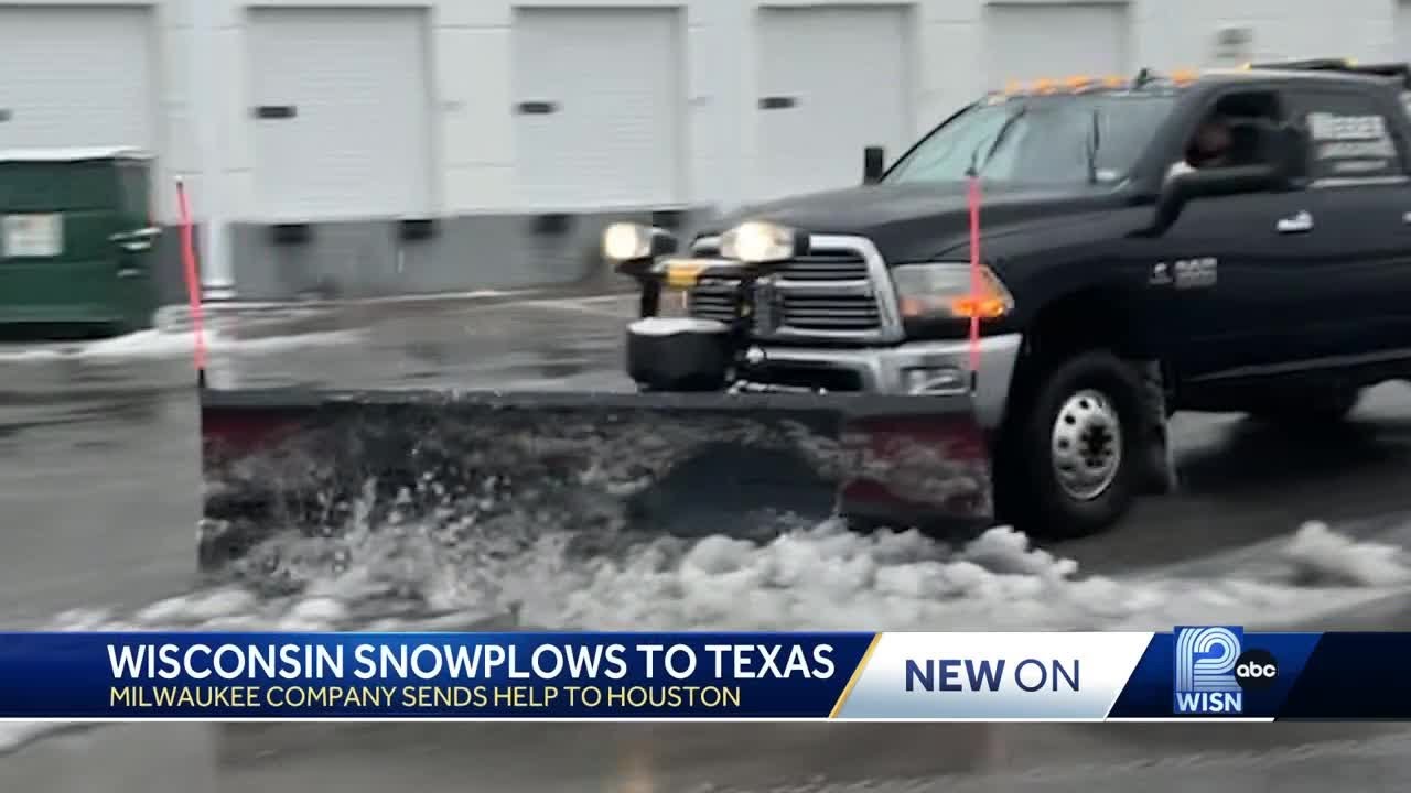 Wisconsin landscaping company sends help to plow snow in Houston