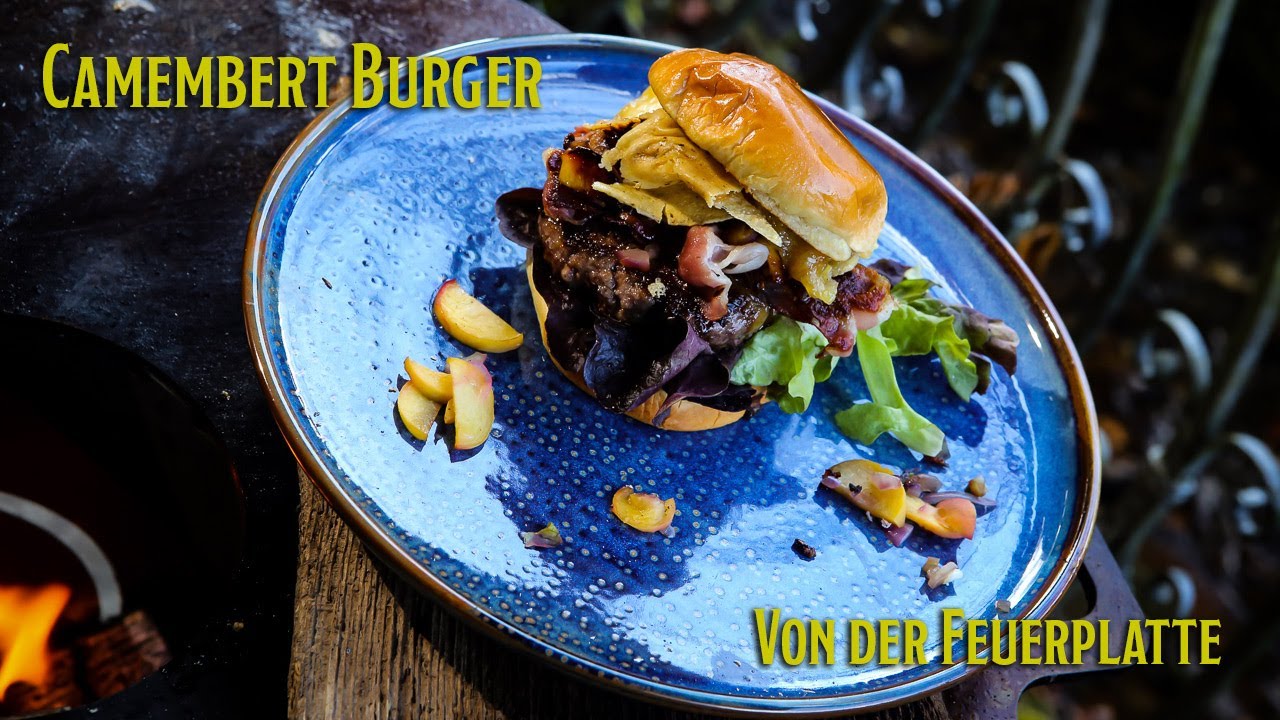 Camembert Burger von der Feuerplatte / Ein Burger ohne viel Schnickschnack!