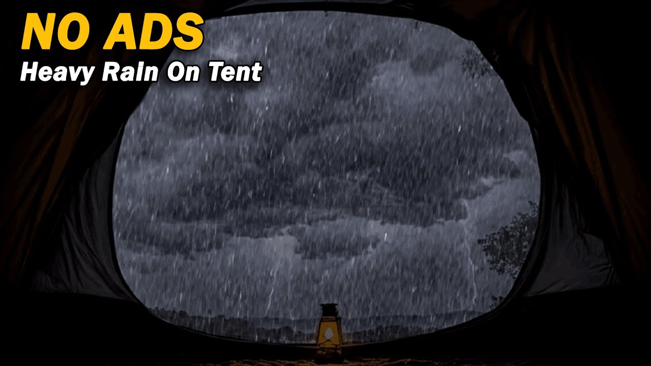 Heavy Relaxing Rain and Thunder Camping Ambience (NO ADS) ⛈️