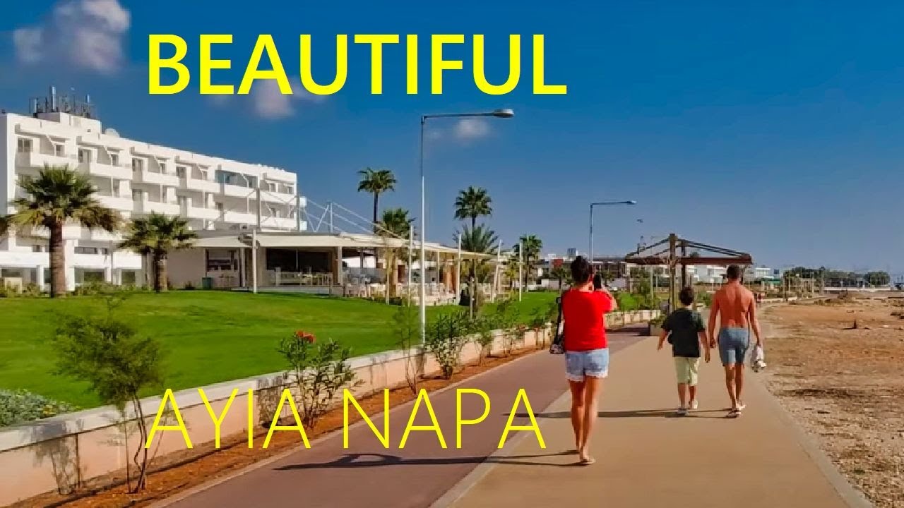 Ayia Napa Cyprus 🇨🇾 City and Beach Walking Tour [4K UHD]
