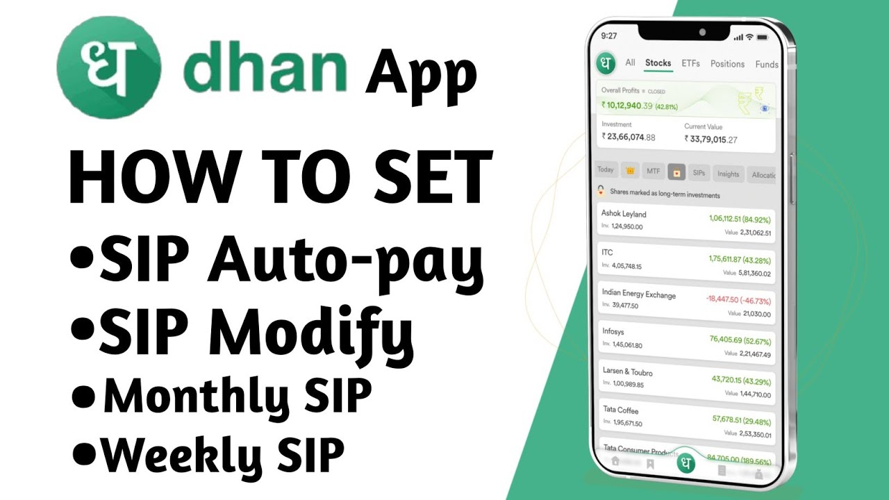 How to Setup Auto pay Mutual Fund SIP IN DHAN APP