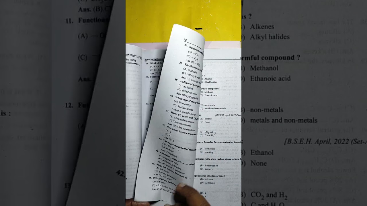 IMPORTANT MCQ of carbon and its compounds 