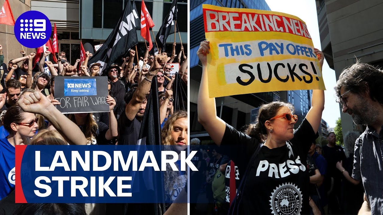 ABC staff walk off job in nationwide strike | 9 News Australia
