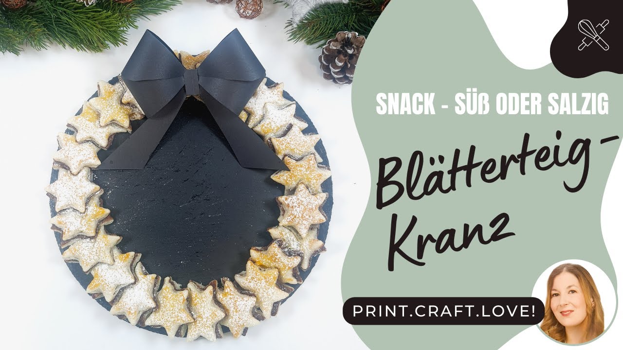 Party Snack Blätterteigkranz Sterne 🌟 - süß oder salzig - Fingerfood zu Weihnachten oder Silvester