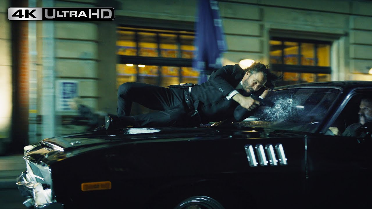 John Wick: Chapter 4 | 4K HDR | Crazy Car Chase Scene