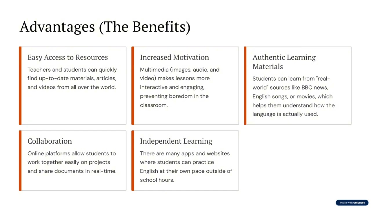 ICT Advantages and Disadvantages in ELT.
