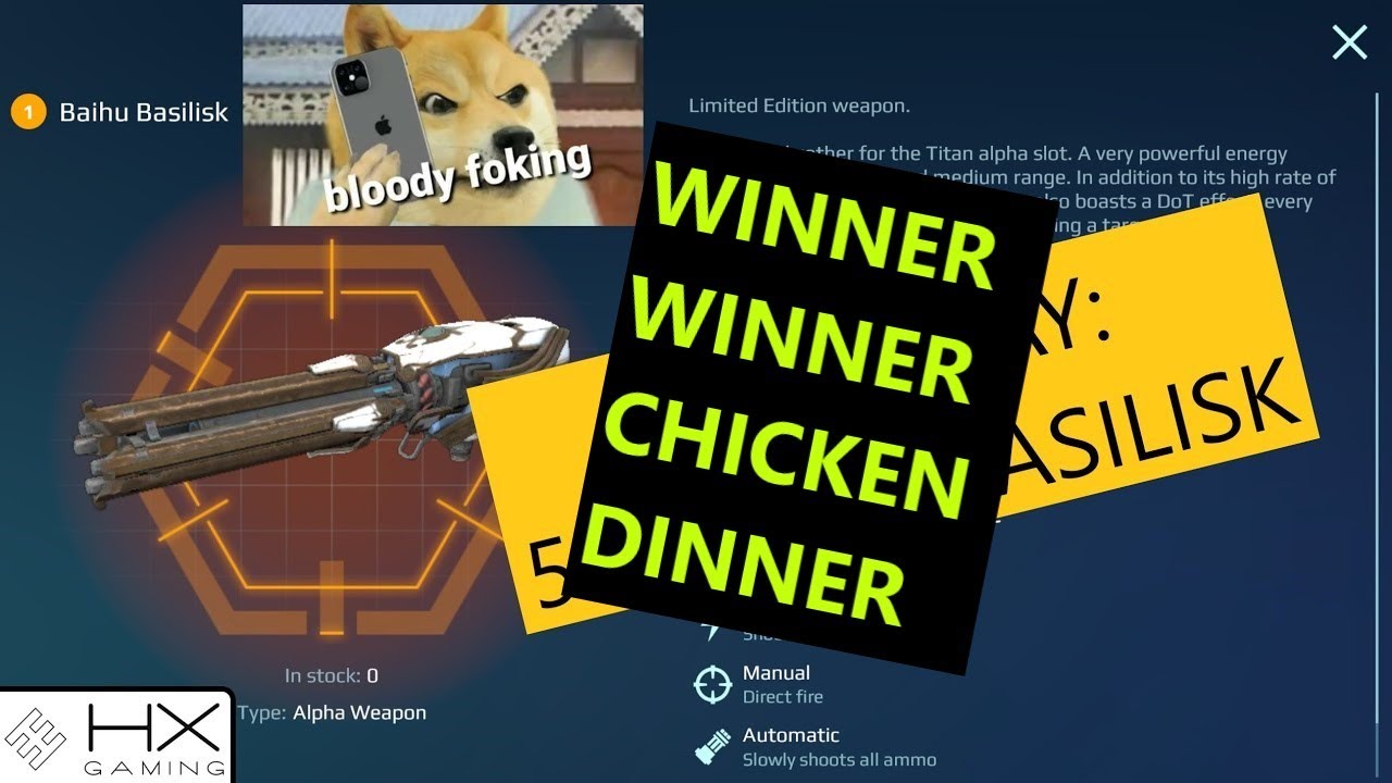 War Robots - Draw of 5 BAIHU BASILISK giveaway winners! 🥳 #WRwinBBasilisk